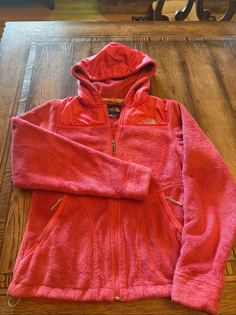 The North Face Coral Pink Hooded Fleece Jacket
